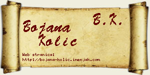 Bojana Kolić vizit kartica